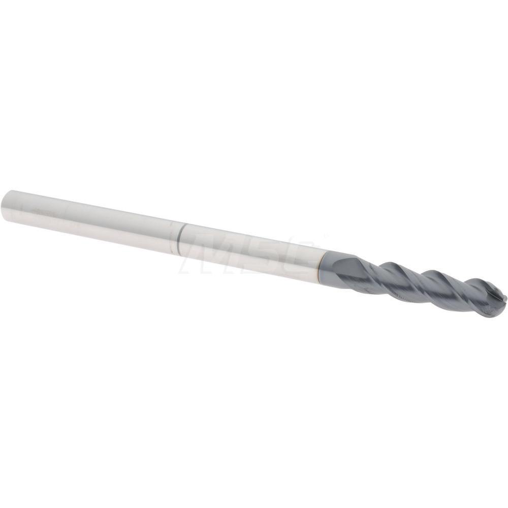 12184531 Ball End Mill: 0.375" Dia, 1.5" LOC, 3 Flute, Solid Carbide  