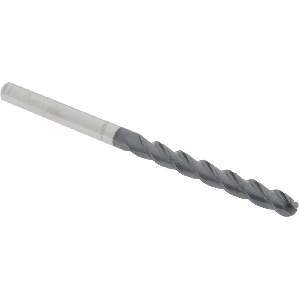 12184540 Ball End Mill: 0.375" Dia, 3" LOC, 3 Flute, Solid Carbide  