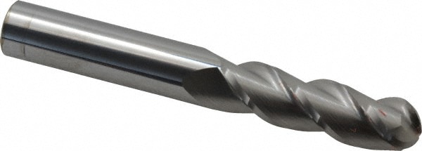 Accupro 12184451 Ball End Mill: 0.625" Dia, 2.125" LOC, 3 Flute, Solid Carbide 