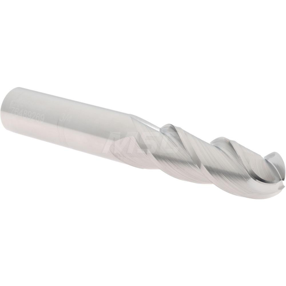 Accupro 12184454 Ball End Mill: 0.75" Dia, 2.25" LOC, 3 Flute, Solid Carbide Image