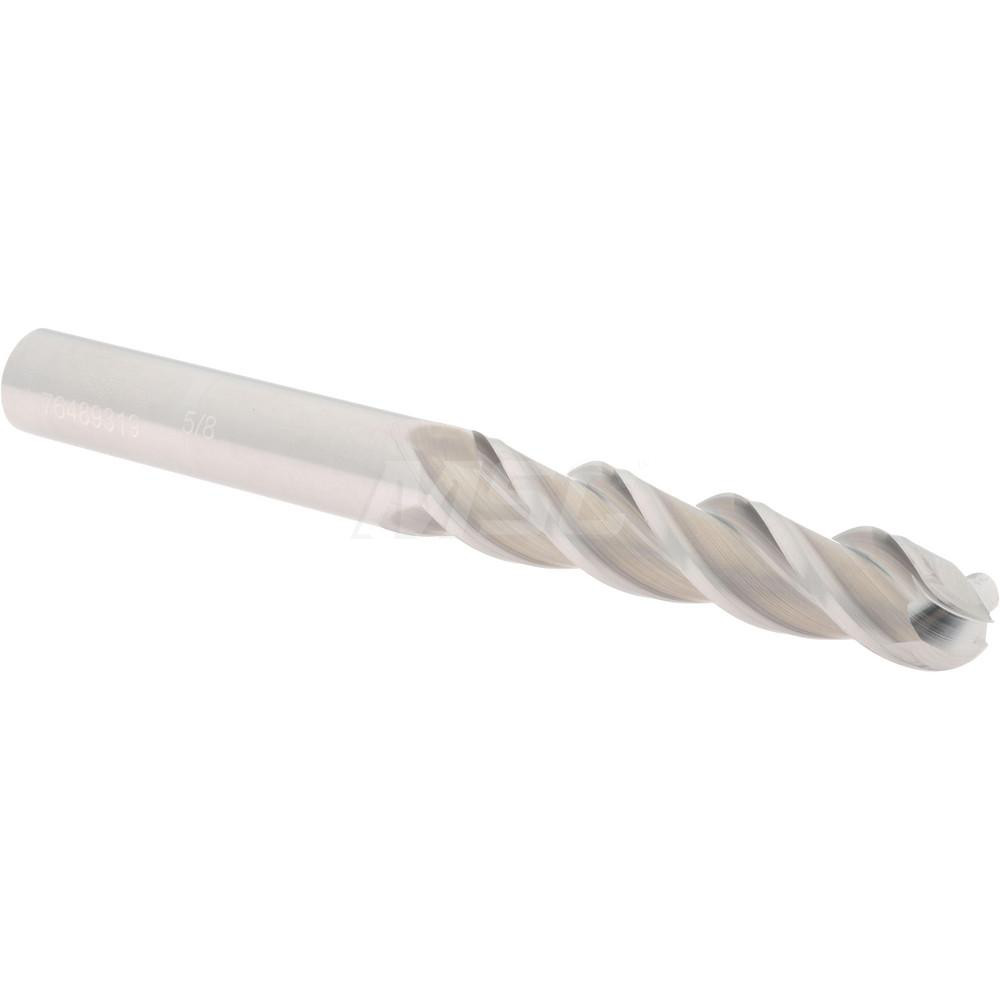 Accupro 12184481 Ball End Mill: 0.625" Dia, 3" LOC, 3 Flute, Solid Carbide Image
