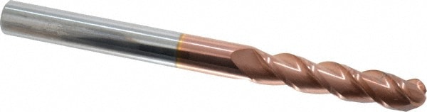 Accupro 12184440 Ball End Mill: 0.25" Dia, 1.125" LOC, 3 Flute, Solid Carbide 