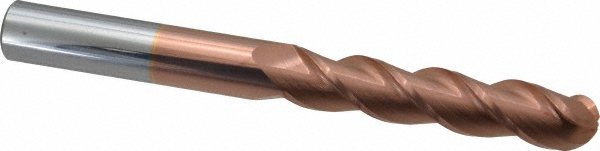 Accupro 12184482 Ball End Mill: 0.625" Dia, 3" LOC, 3 Flute, Solid Carbide Image