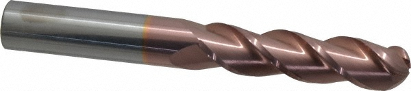 Accupro 12184485 Ball End Mill: 0.75" Dia, 3" LOC, 3 Flute, Solid Carbide Image