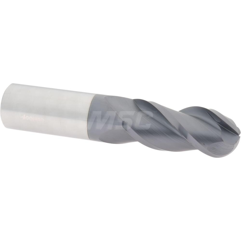 Accupro 12184432 Ball End Mill: 1" Dia, 2.25" LOC, 3 Flute, Solid Carbide Image