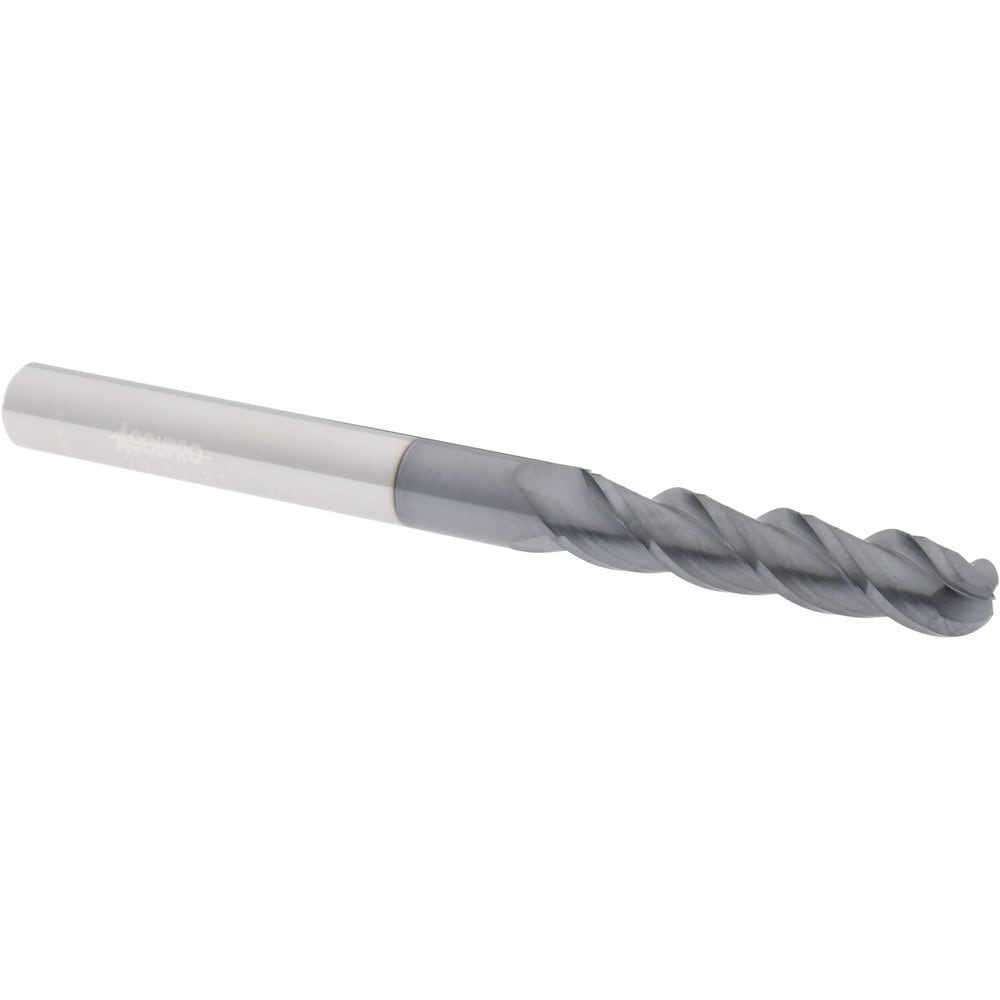 Accupro 12184441 Ball End Mill: 0.25" Dia, 1.125" LOC, 3 Flute, Solid Carbide 