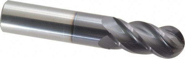 Accupro 12184702 Ball End Mill: 0.7087" Dia, 1.4961" LOC, 4 Flute, Solid Carbide Image