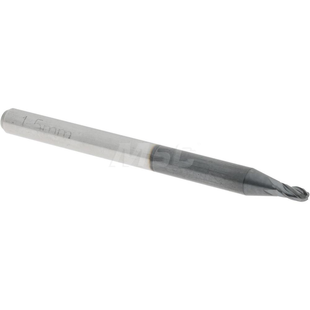 Accupro 12184720 Ball End Mill: 0.0591" Dia, 0.1181" LOC, 4 Flute, Solid Carbide Image