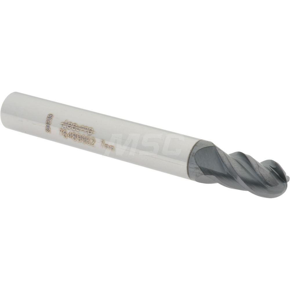 12184786 Ball End Mill: 0.2756" Dia, 0.4724" LOC, 4 Flute, Solid Carbide  