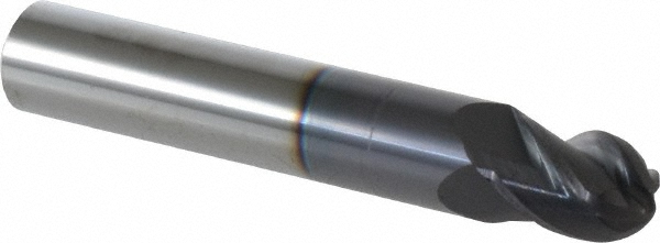 12184830 Ball End Mill: 0.4331" Dia, 0.5512" LOC, 4 Flute, Solid Carbide  