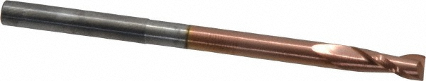 12181201 Square End Mill: 3/16 Dia, 1/2 LOC, 3/16 Shank Dia, 3 OAL, 2 Flutes, Solid Carbide  