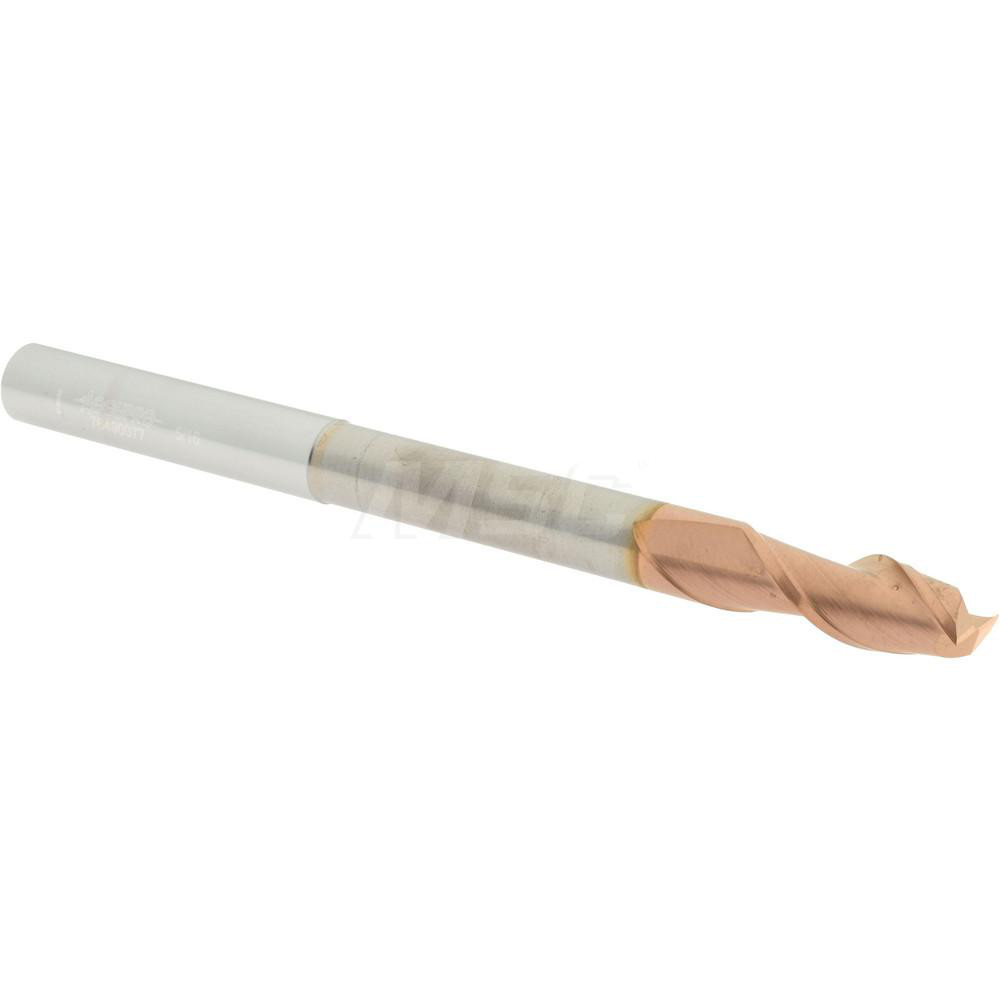 12181207 Square End Mill: 5/16 Dia, 3/4 LOC, 5/16 Shank Dia, 4 OAL, 2 Flutes, Solid Carbide  