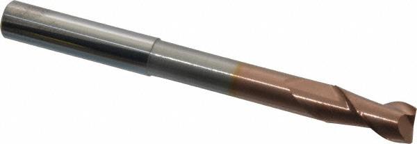 12181210 Square End Mill: 3/8 Dia, 3/4 LOC, 3/8 Shank Dia, 4 OAL, 2 Flutes, Solid Carbide  
