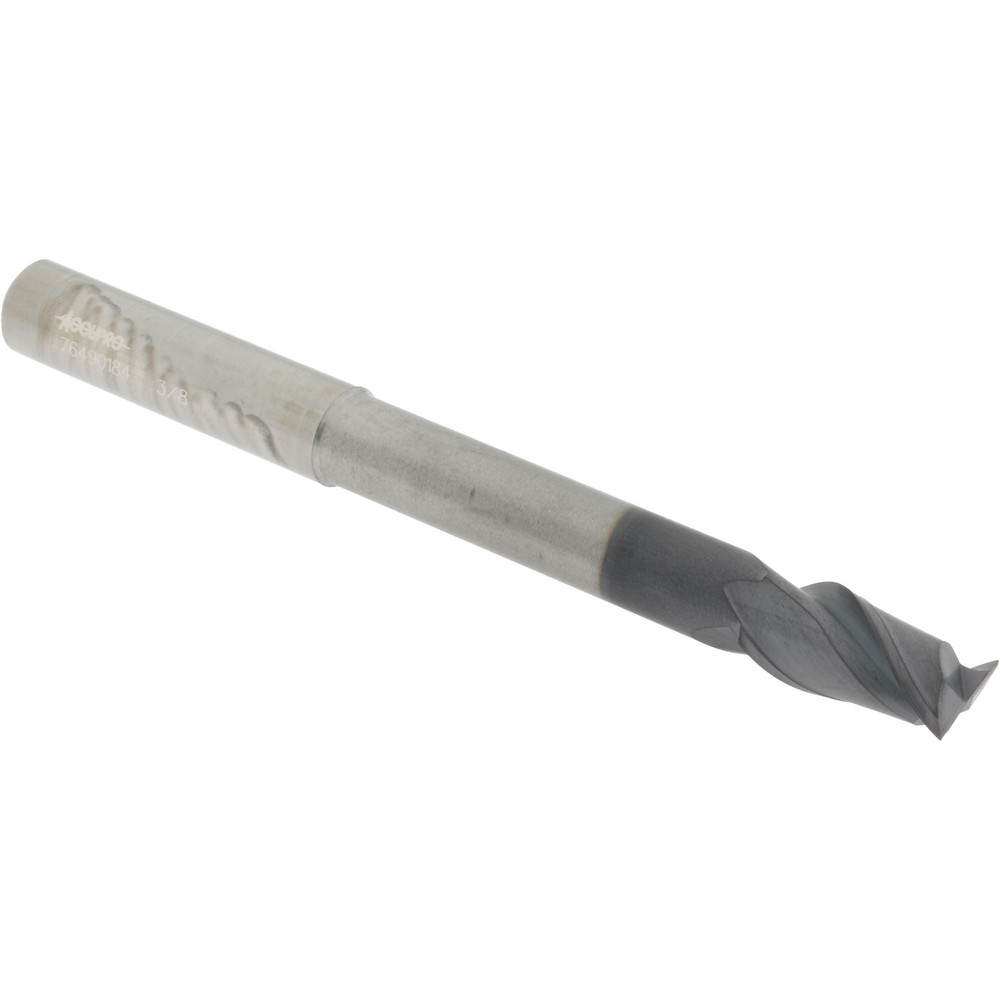 12181211 Square End Mill: 3/8 Dia, 3/4 LOC, 3/8 Shank Dia, 4 OAL, 2 Flutes, Solid Carbide  