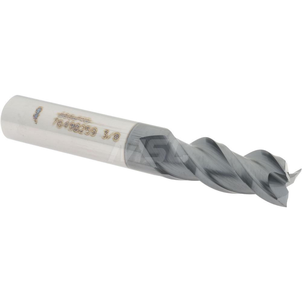 12179727 Square End Mill: 3/8 Dia, 7/8 LOC, 3/8 Shank Dia, 2-1/2 OAL, 3 Flutes, Solid Carbide  