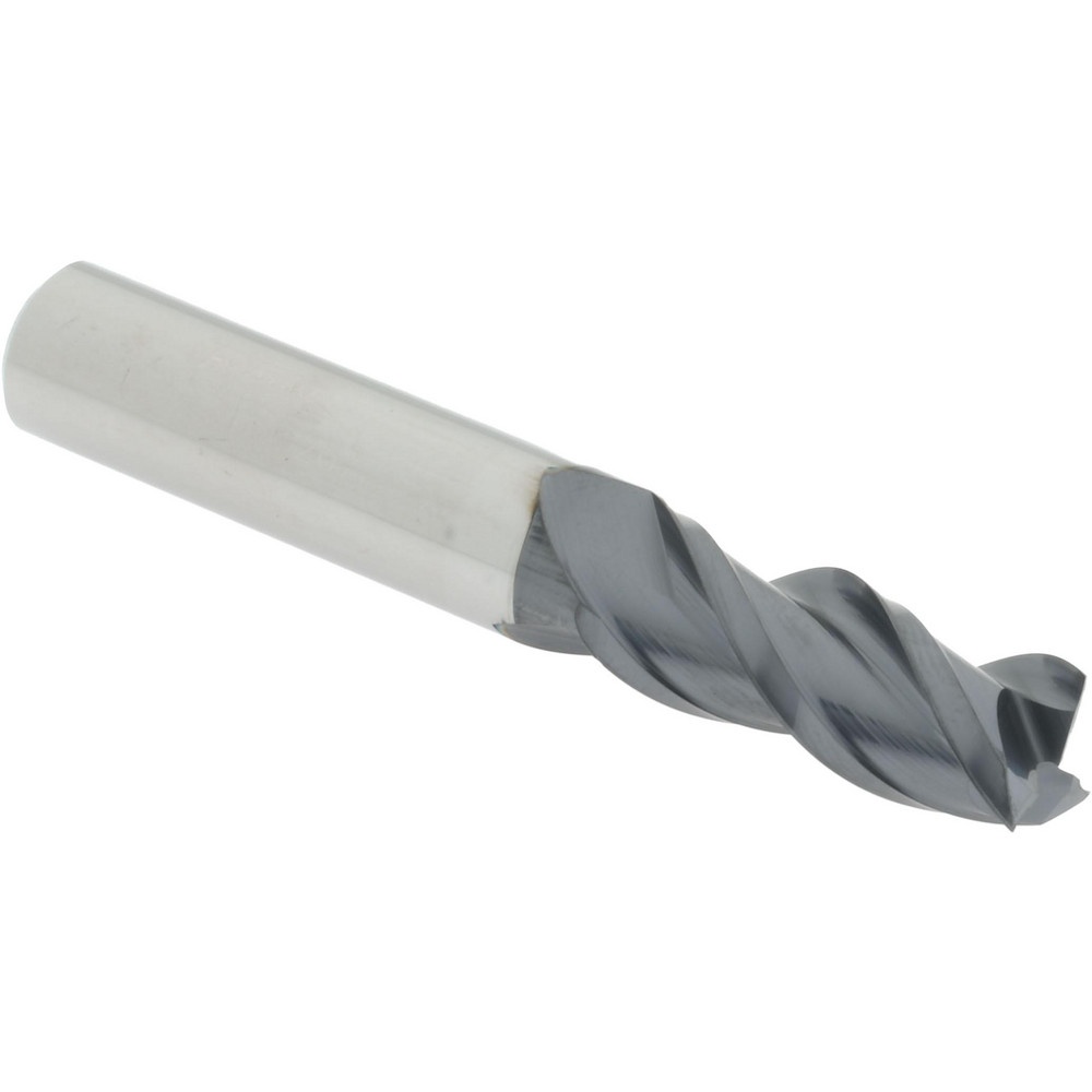 12179737 Square End Mill: 7/16 Dia, 1 LOC, 7/16 Shank Dia, 2-3/4 OAL, 3 Flutes, Solid Carbide  