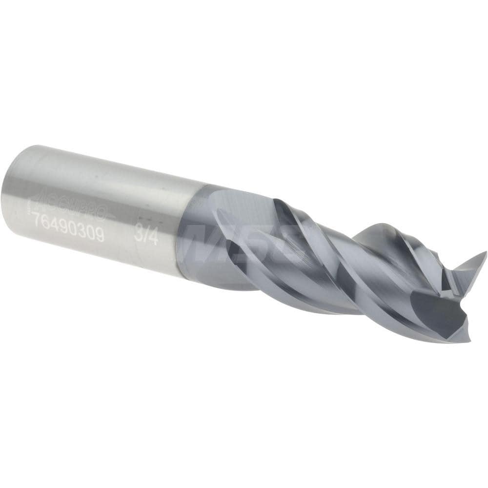 Accupro 12179757 Square End Mill: 3/4 Dia, 1-5/8 LOC, 3/4 Shank Dia, 4 OAL, 3 Flutes, Solid Carbide Image