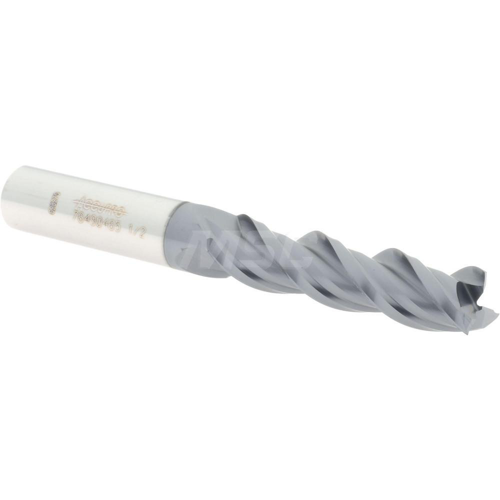 12179745 Square End Mill: 1/2 Dia, 2 LOC, 1/2 Shank Dia, 4 OAL, 3 Flutes, Solid Carbide  