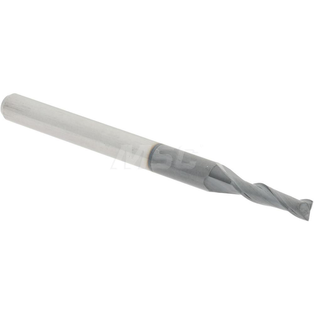 Square End Mill: 0.0787'' Dia, 0.315'' LOC, 2 Flutes, Solid Carbide