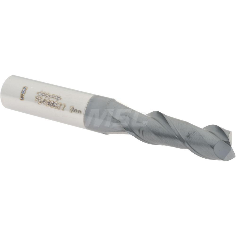 12181403 Square End Mill: 0.3543 Dia, 0.9843 LOC, 2-3/4 OAL, 2 Flutes, Solid Carbide  