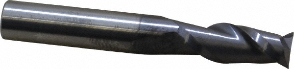 12181435 Square End Mill: 0.3937 Dia, 0.9843 LOC, 2-3/4 OAL, 2 Flutes, Solid Carbide  