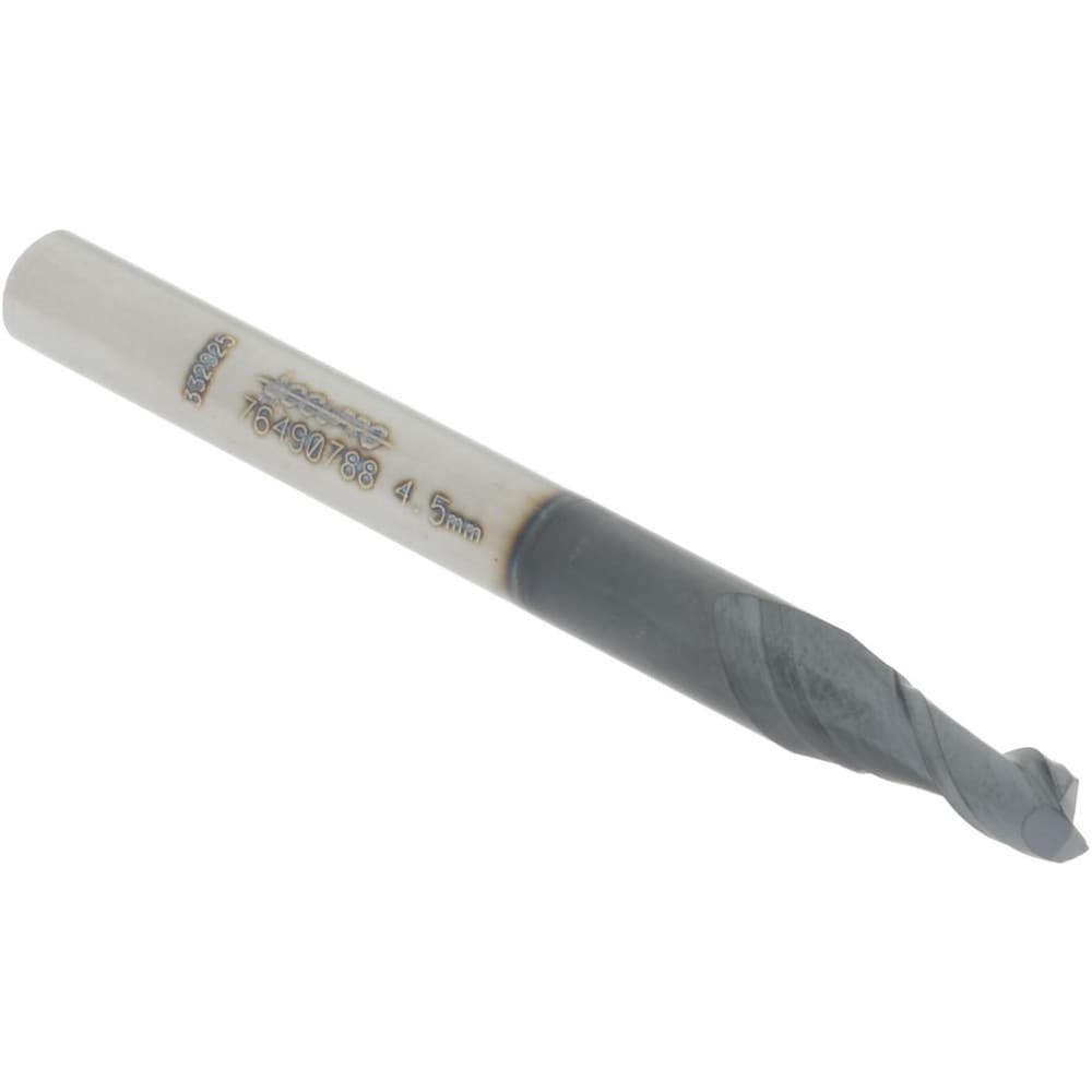 Accupro - Square End Mill: 4.50 mm Dia, 9.50 mm LOC, 2 Flute