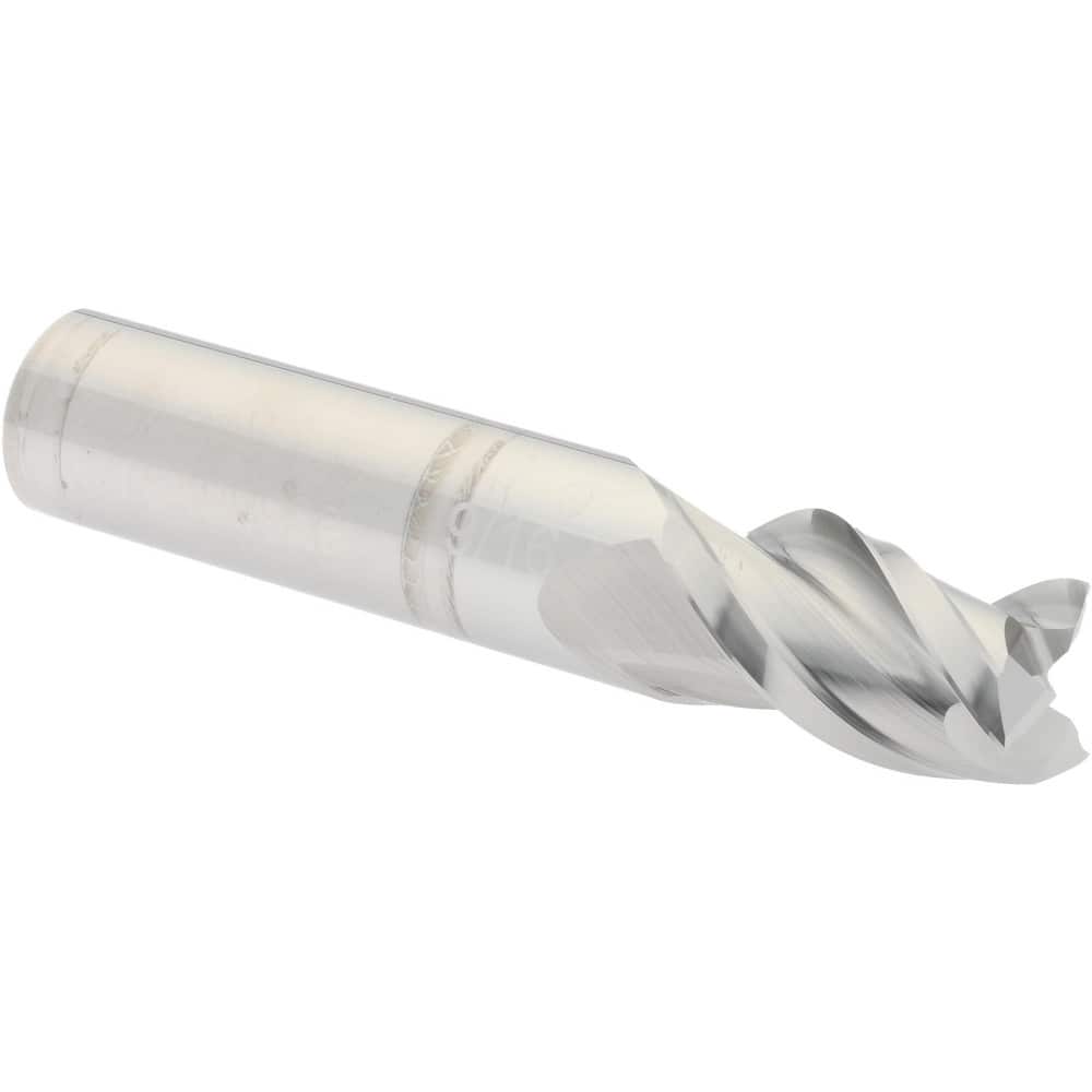 Accupro 12176622 Square End Mill: 9/16 Dia, 7/8 LOC, 9/16 Shank Dia, 3 OAL, 3 Flutes, Solid Carbide 