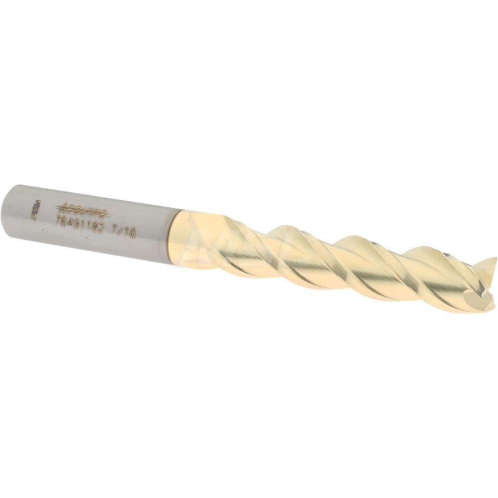 Accupro 12176633 Square End Mill: 7/16 Dia, 2 LOC, 7/16 Shank Dia, 4 OAL, 3 Flutes, Solid Carbide 