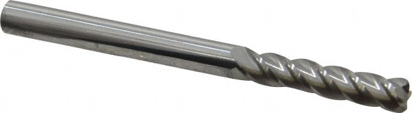 Accupro 12183002 Corner Radius End Mill: 1/4" Dia, 1-1/8" LOC, 0.045" Radius, 4 Flutes, Solid Carbide 