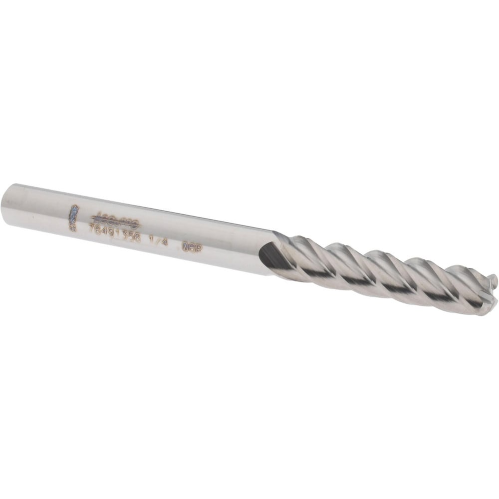 Accupro 12183003 Corner Radius End Mill: 1/4" Dia, 1-1/8" LOC, 0.06" Radius, 4 Flutes, Solid Carbide 