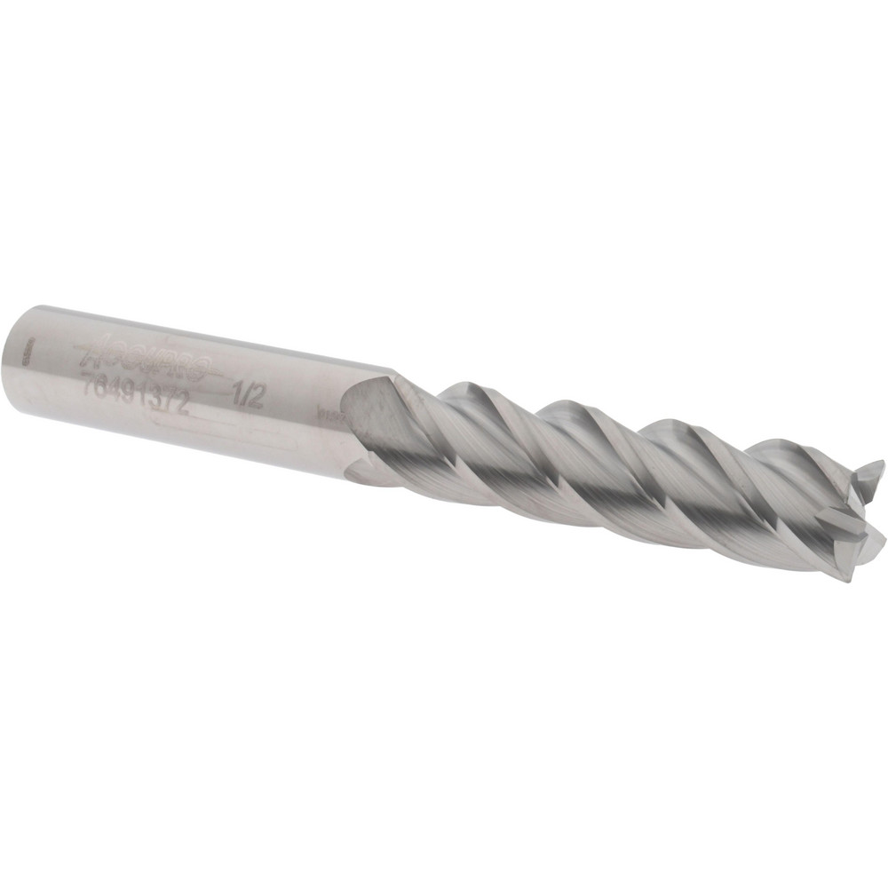 12183081 Corner Radius End Mill: 1/2" Dia, 2" LOC, 0.015" Radius, 4 Flutes, Solid Carbide  