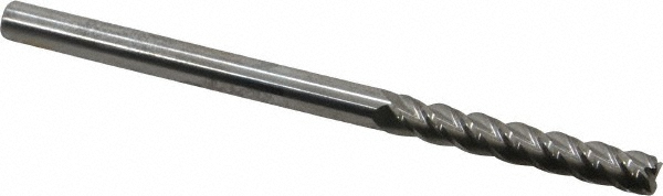 12183206 Corner Radius End Mill: 3/16" Dia, 1-1/8" LOC, 0.015" Radius, 4 Flutes, Solid Carbide  