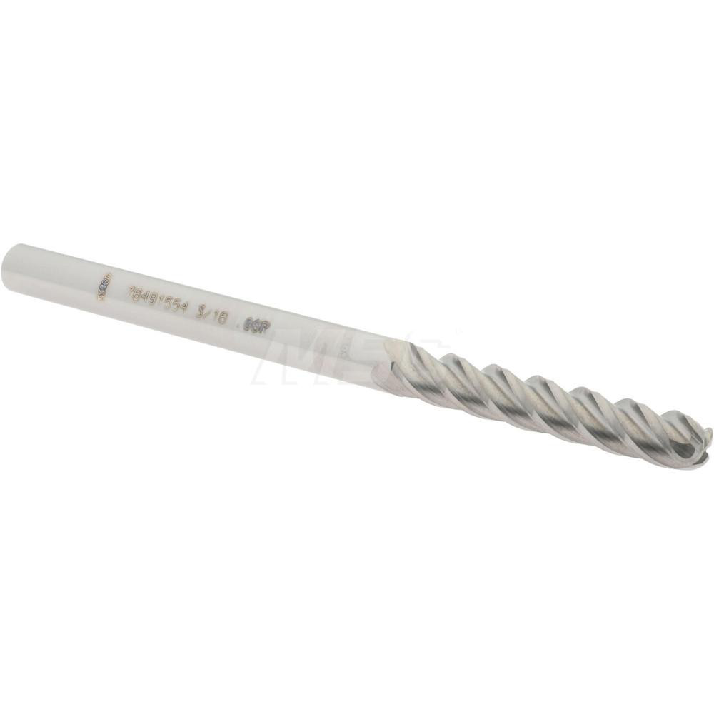12183210 Corner Radius End Mill: 3/16" Dia, 1-1/8" LOC, 0.06" Radius, 4 Flutes, Solid Carbide  