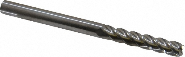 12183254 Corner Radius End Mill: 5/16" Dia, 1-5/8" LOC, 0.03" Radius, 4 Flutes, Solid Carbide  