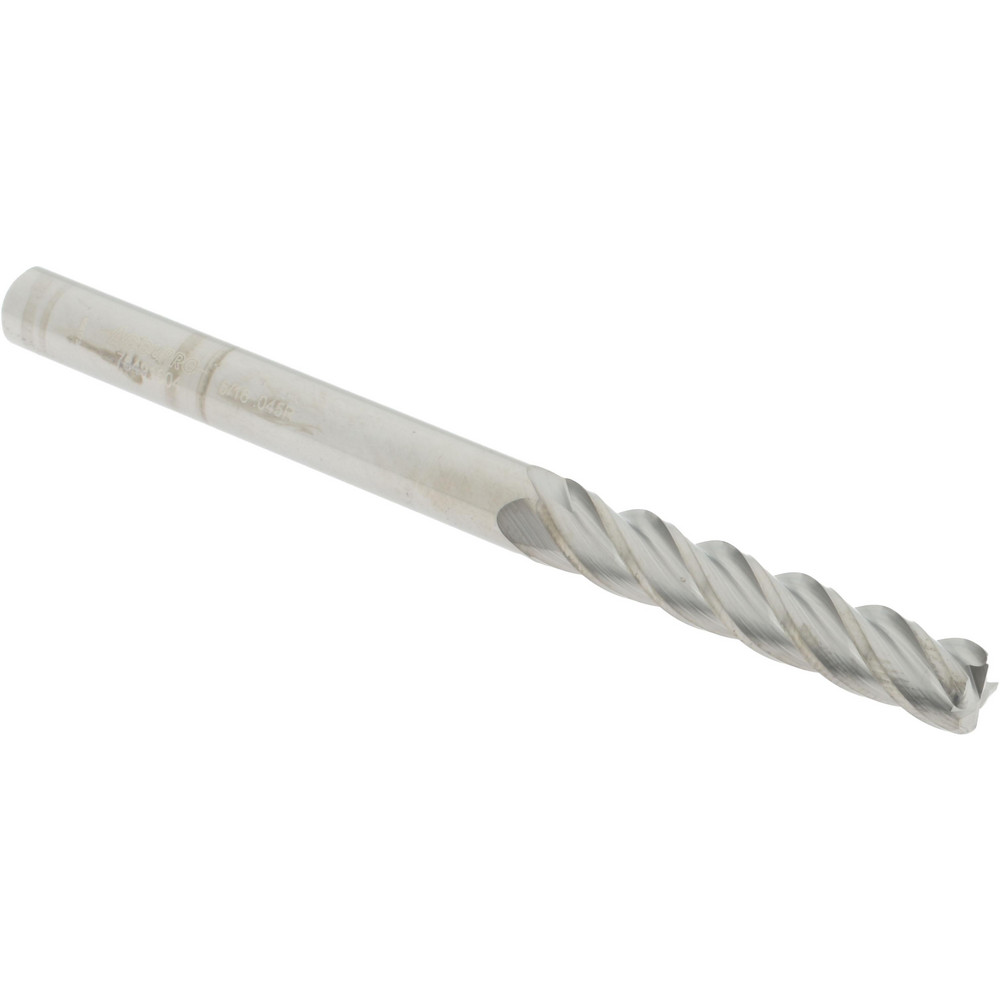 12183255 Corner Radius End Mill: 5/16" Dia, 1-5/8" LOC, 0.045" Radius, 4 Flutes, Solid Carbide  