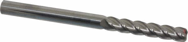 12183256 Corner Radius End Mill: 5/16" Dia, 1-5/8" LOC, 0.06" Radius, 4 Flutes, Solid Carbide  