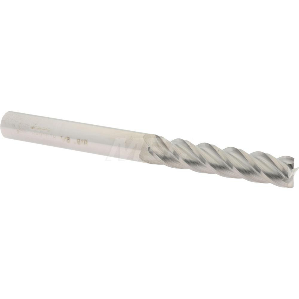 12183277 Corner Radius End Mill: 3/8" Dia, 1-3/4" LOC, 0.01" Radius, 4 Flutes, Solid Carbide  