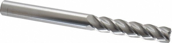 12183281 Corner Radius End Mill: 3/8" Dia, 1-3/4" LOC, 0.03" Radius, 4 Flutes, Solid Carbide  