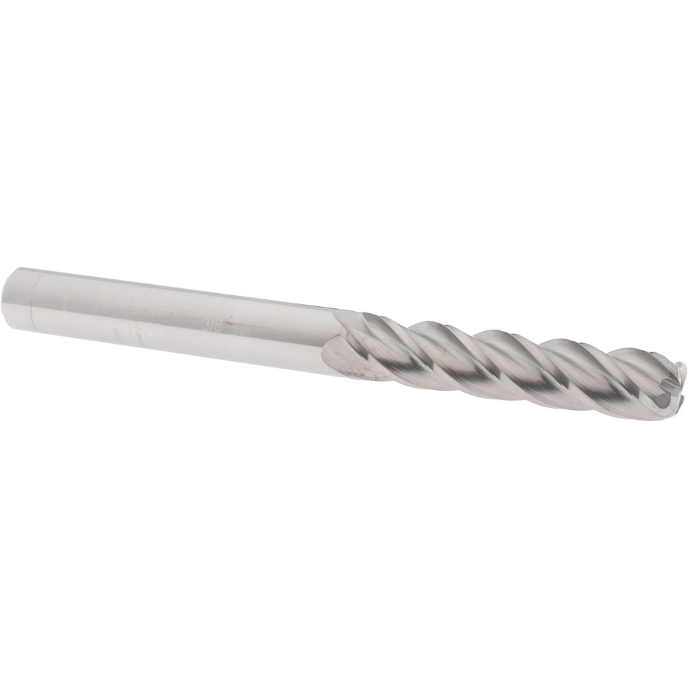 Accupro 12183284 Corner Radius End Mill: 3/8" Dia, 1-3/4" LOC, 0.09" Radius, 4 Flutes, Solid Carbide 