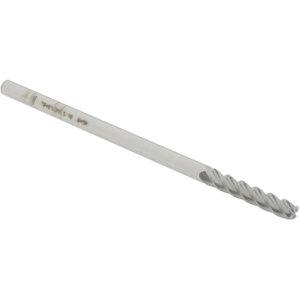 12183455 Corner Radius End Mill: 3/16" Dia, 1" LOC, 0.045" Radius, 4 Flutes, Solid Carbide  