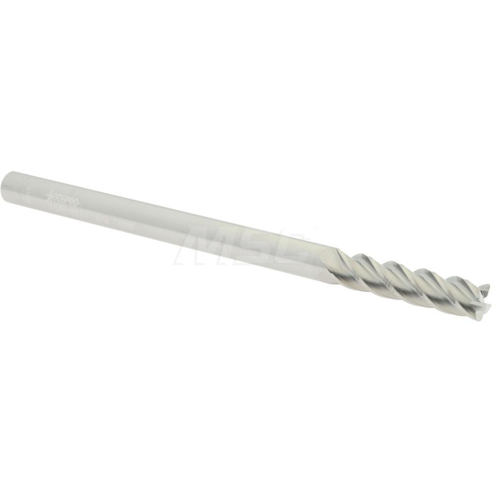 12183474 Corner Radius End Mill: 1/4" Dia, 1" LOC, 0.02" Radius, 4 Flutes, Solid Carbide  