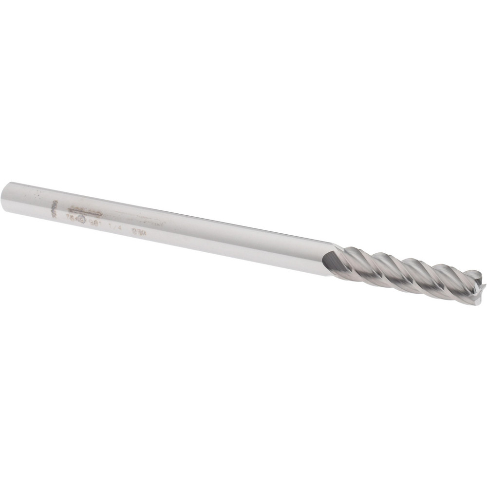 12183475 Corner Radius End Mill: 1/4" Dia, 1" LOC, 0.03" Radius, 4 Flutes, Solid Carbide  