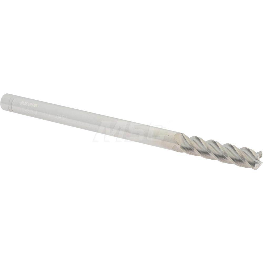 12183476 Corner Radius End Mill: 1/4" Dia, 1" LOC, 0.045" Radius, 4 Flutes, Solid Carbide  
