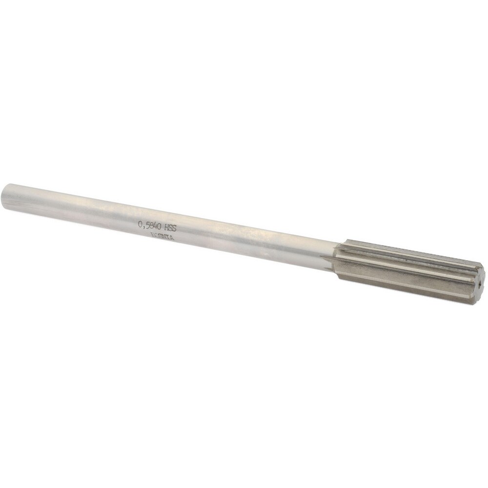 Value Collection SM0405840 Chucking Reamer: 0.584" Dia, 8" OAL, 2" Flute Length, Straight Shank, High Speed Steel Image