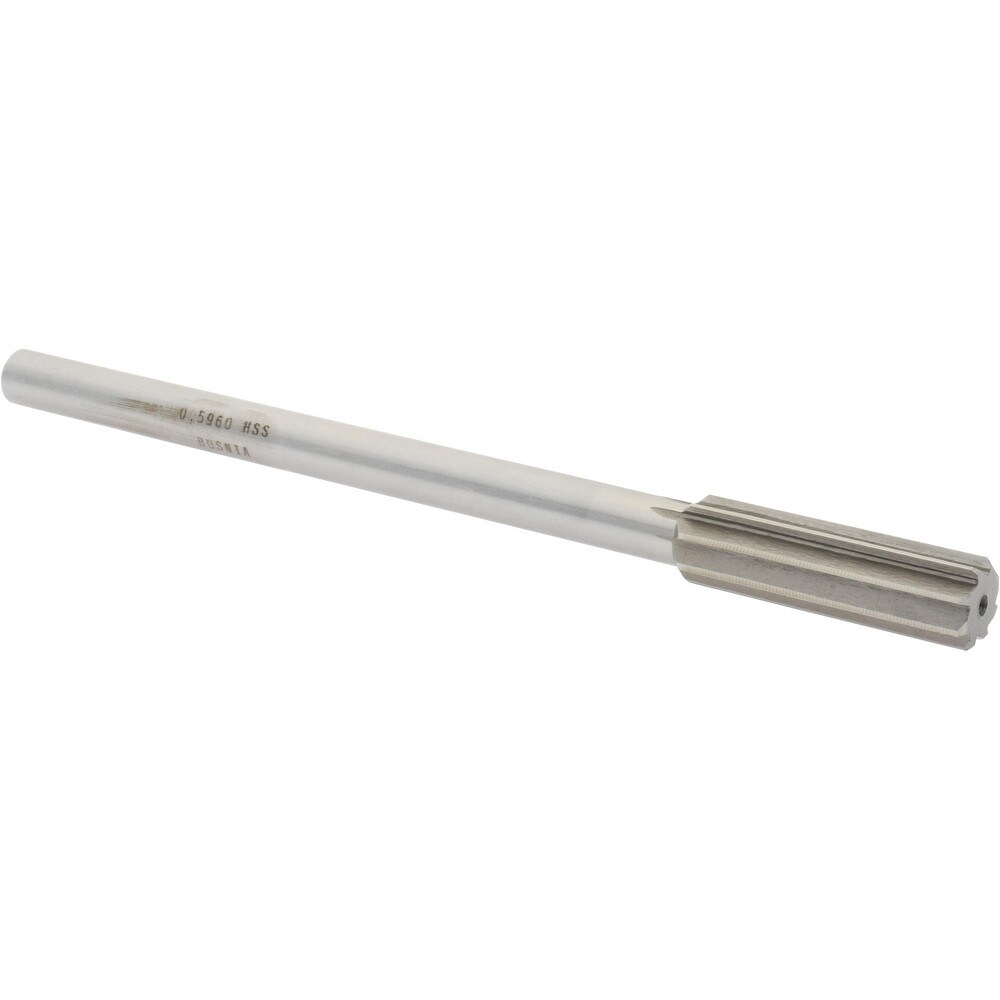 Value Collection SM0405960 Chucking Reamer: 0.596" Dia, 8" OAL, 2" Flute Length, Straight Shank, High Speed Steel Image