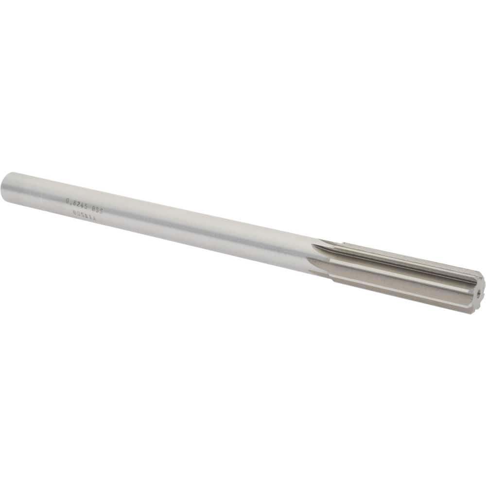 Value Collection SM0406245 Chucking Reamer: 0.6245" Dia, 9" OAL, 2-1/4" Flute Length, Straight Shank, High Speed Steel 