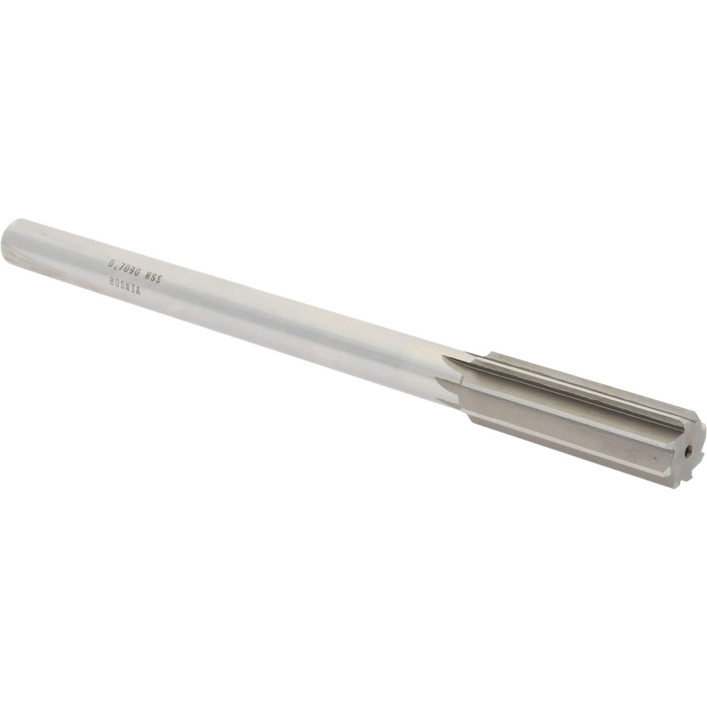 Value Collection SM0407090 Chucking Reamer: 0.709" Dia, 9" OAL, 2-1/4" Flute Length, Straight Shank, High Speed Steel Image