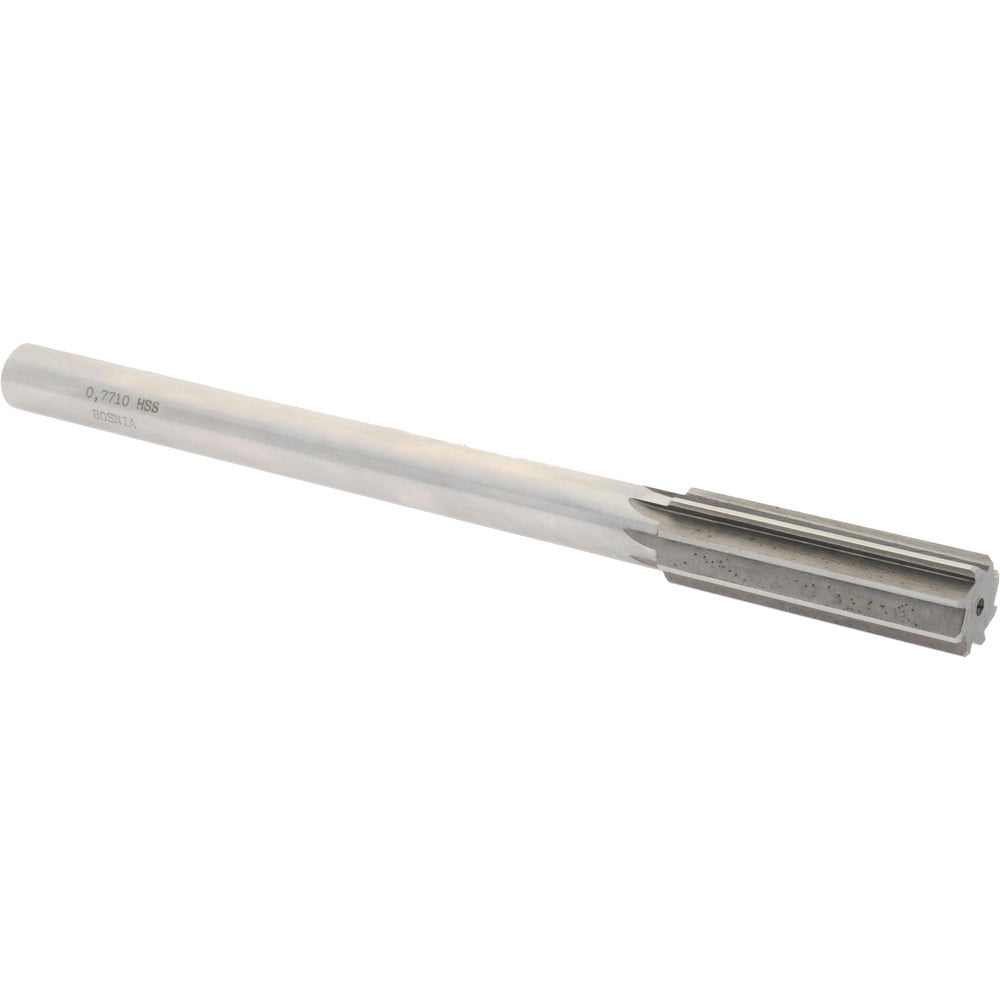 Value Collection SM0407710 Chucking Reamer: 0.771" Dia, 9-1/2" OAL, 2-1/2" Flute Length, Straight Shank, High Speed Steel Image