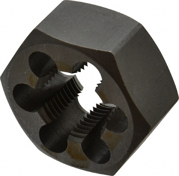 Value Collection 365-1076 Hex Rethreading Die: 1-1/16 - 12 Thread, 1" Thick, Right Hand, 2" Hex, Carbon Steel Image