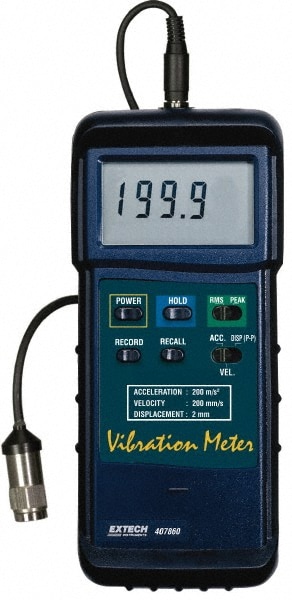 Vibration Meters; Meter Type: Vibration Meter ; Vibration Measurement Range: 10Hz-1kHz ; Display Type: Digital ; Minimum Velocity (Inches per Second): 0.02 ; Minimum Velocity (Millimeters per Second): 0.5 ; Maximum Velocity (Inches per Second): 7.87